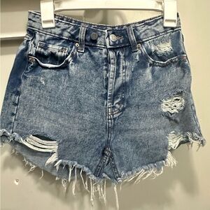 Wild Fable Distressed High-Rise Denim Shorts - Light Blue 2